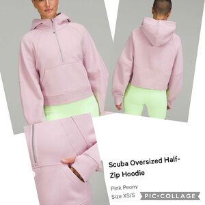 Scuba Oversized Half-Zip Hoodie lululemon Pink Peony small